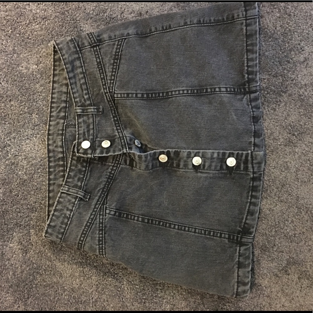 Topshop denim button down skirt